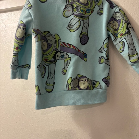 Disney Pixar Toy Story Size 2T Light Blue Buzz Lightyear Fleece Sweatshirt Pre❤️ - Picture 5 of 13